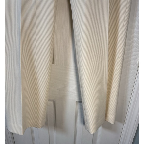 Larry Levine Levine Classics Cream Ivory Pin Striped Dress Pants Size 6 - Picture 2 of 4